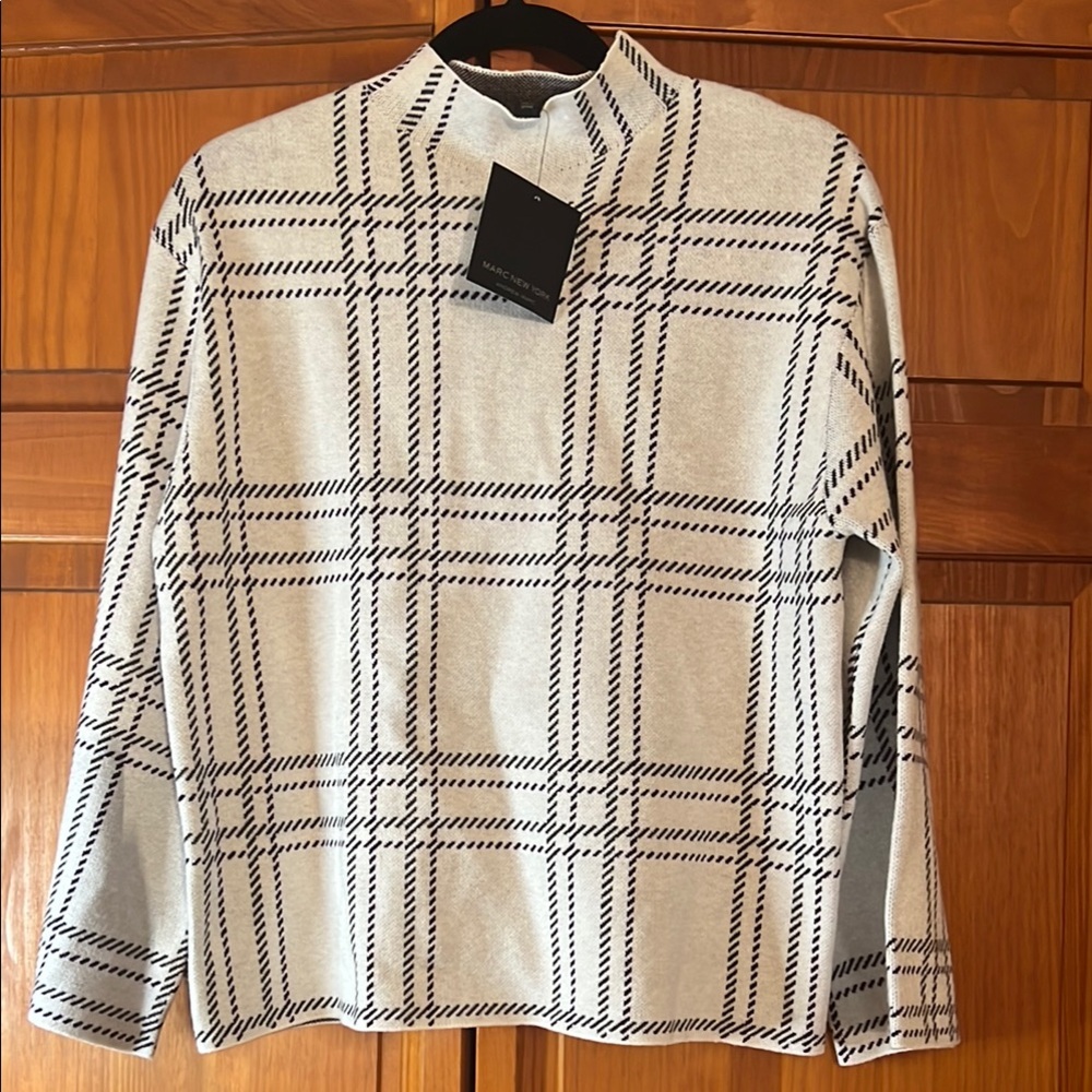 Plaid Sweater in Black and White